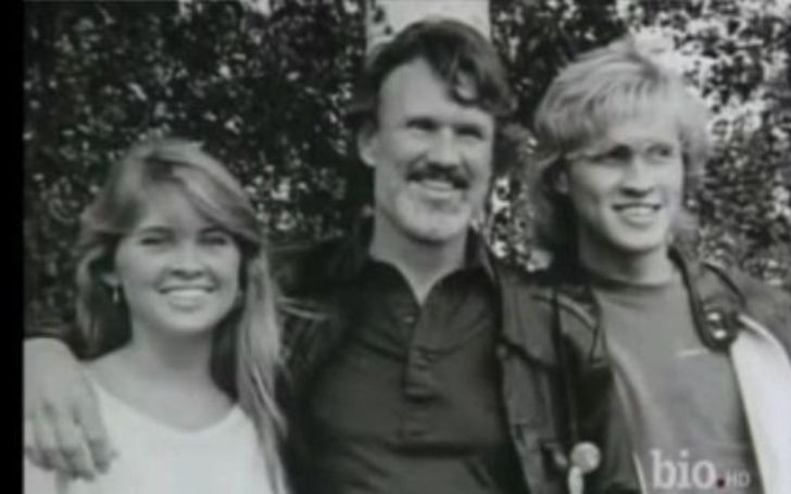 Photo of Tracy Kristofferson along with her father, Kris Kristofferson, and her brother, Kris, jr.